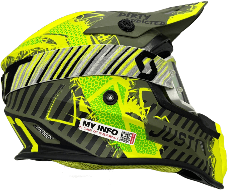 Casco in qr code my info in case of emergency